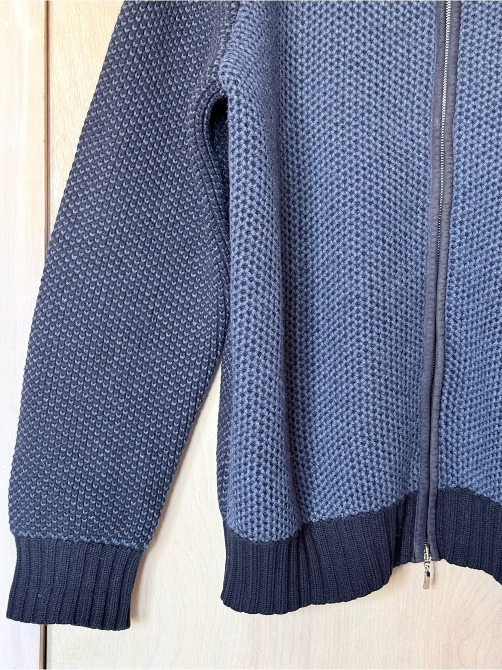 Doriani 100% Cashmere Full Zip Sweater Italy Blue/Black Men’s XXL 56 Luxury - Picture 4 of 14